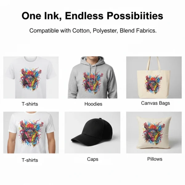 附图.1 Premium DTF Ink Set Brilliant Colors & Ultra Soft Feel